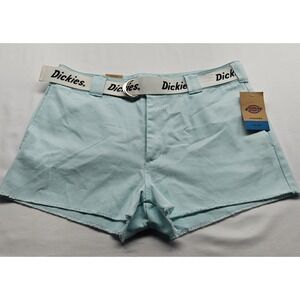 Dickies Juniors Frayed Work Shorts High Rise Light Blue Twill Size 11/30 NWT